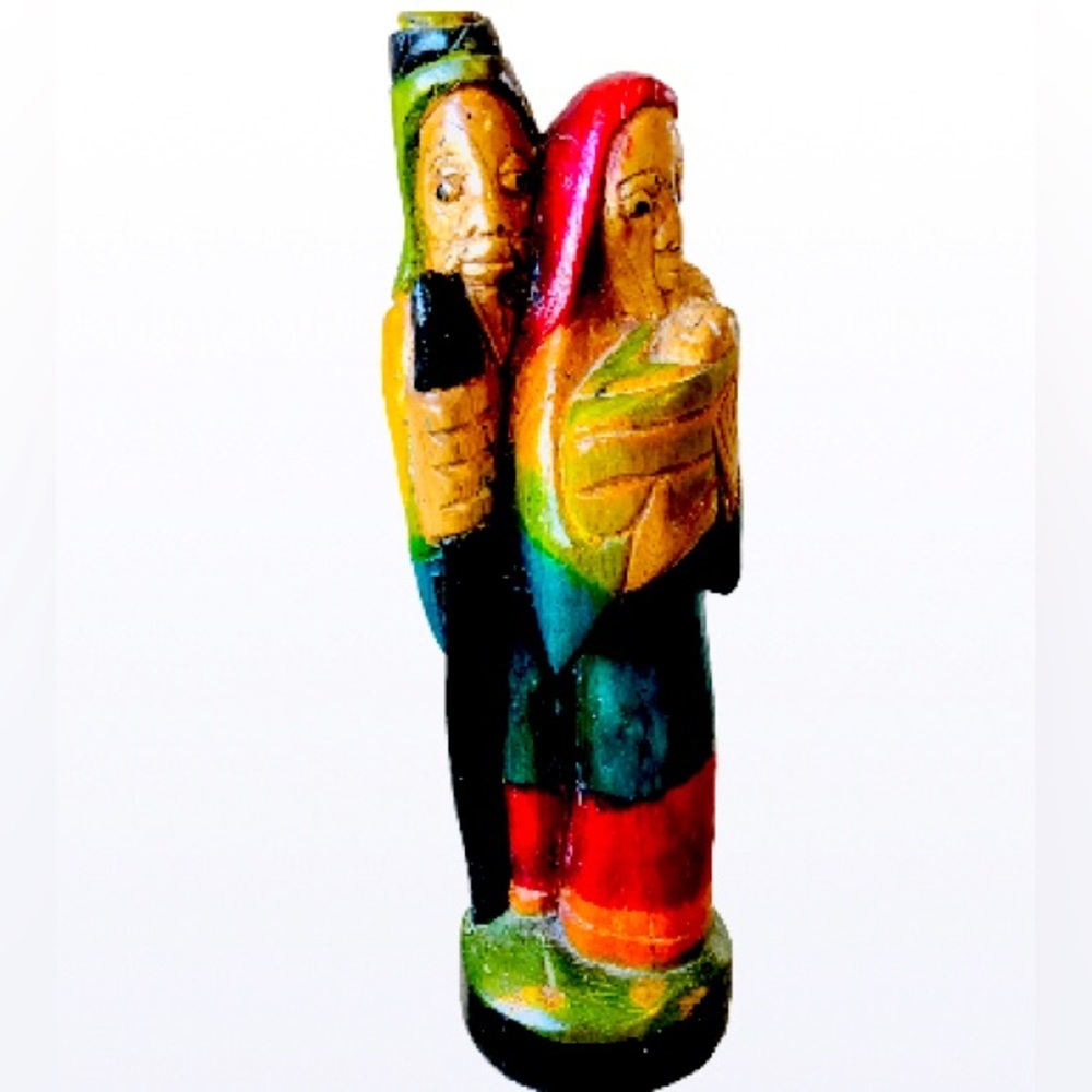 15.5” Hand-carved Wood Jesus Mary & Joseph Sculpture Mayan Holy Family Nativity